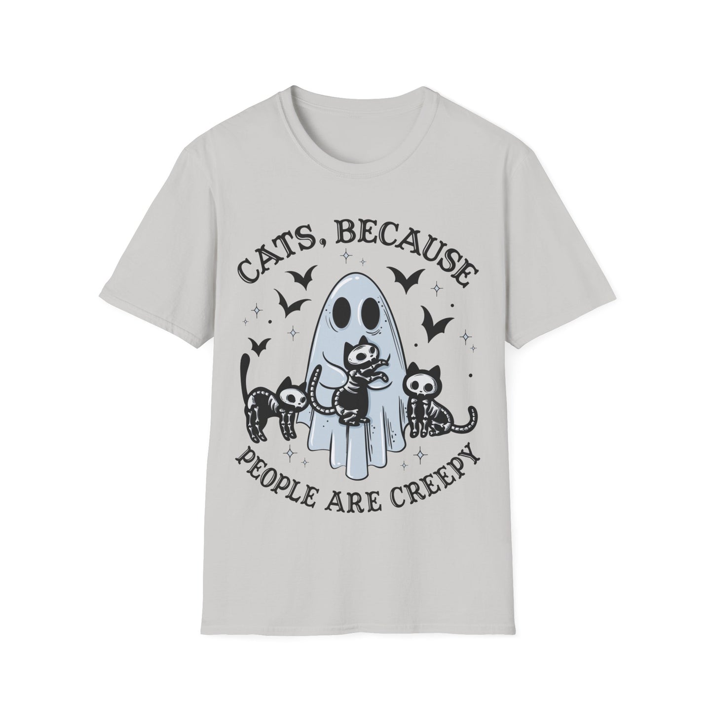 Cats, because people are creepy Halloween t-shirt, cat lovers, cat lover shirt, summerween, ghost lover, funny ghost tee, cat shirt, Halloween summer