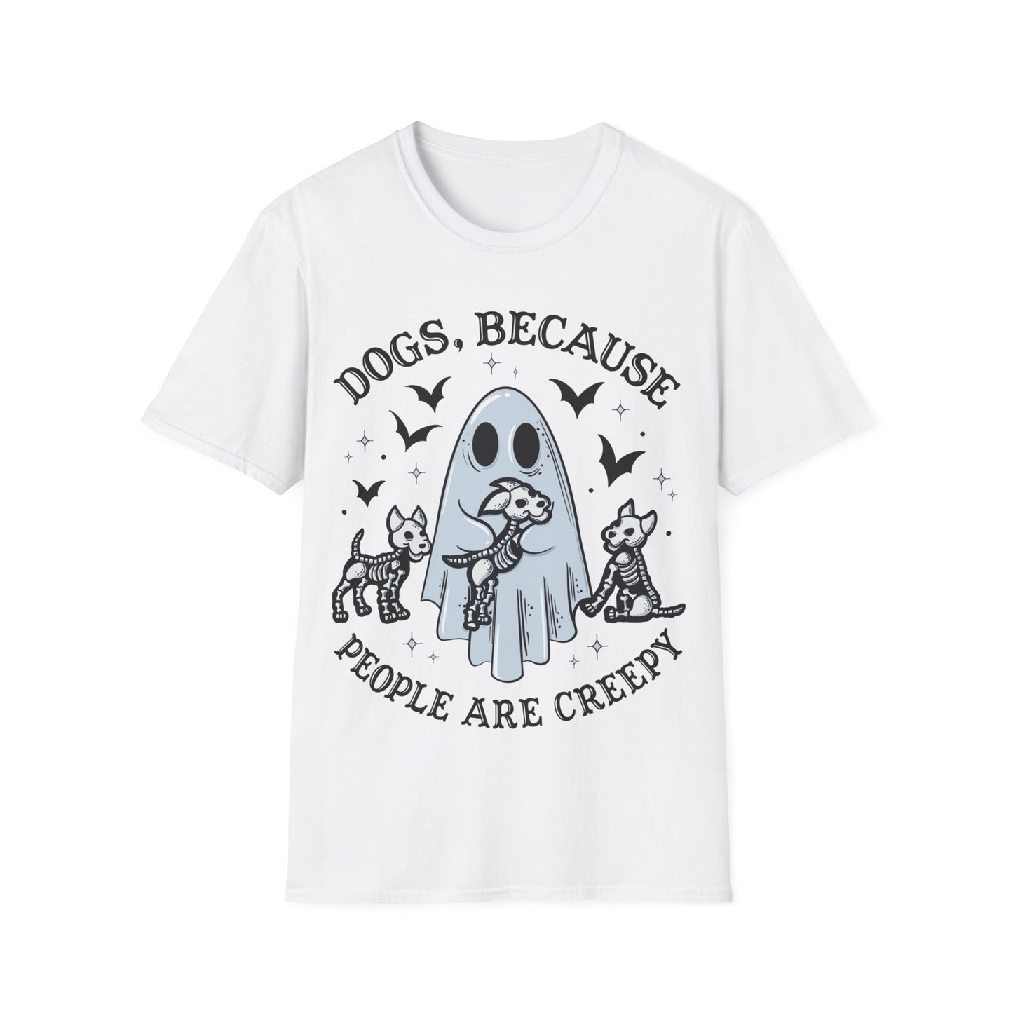 Dogs because people are creepy Halloween t-shirt, ghost and dogs shirt, dog halloween shirt, funny summerween tee