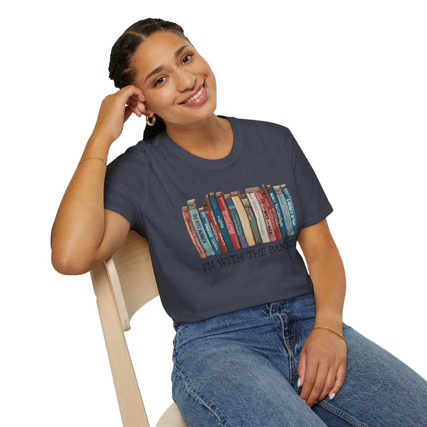 I'm With The Banned Shirt | Reading | Librarian Teacher | Banned Books | Book Lover Gift | Bookworm | Bookish | Booktrovert | Worlds Book Day | BookTok