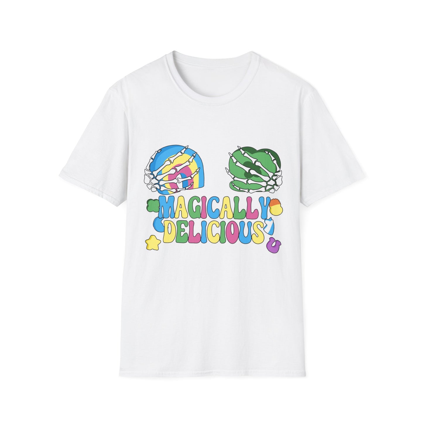 Magically delicious t-shirt | Delish Tee | Lucky Charms | Funny Skeleton | St. Patrick's Day | Patty's | Paddy's | Luck | Silly | Marshmellows | Rainbow | Shamrock | Horseshoe