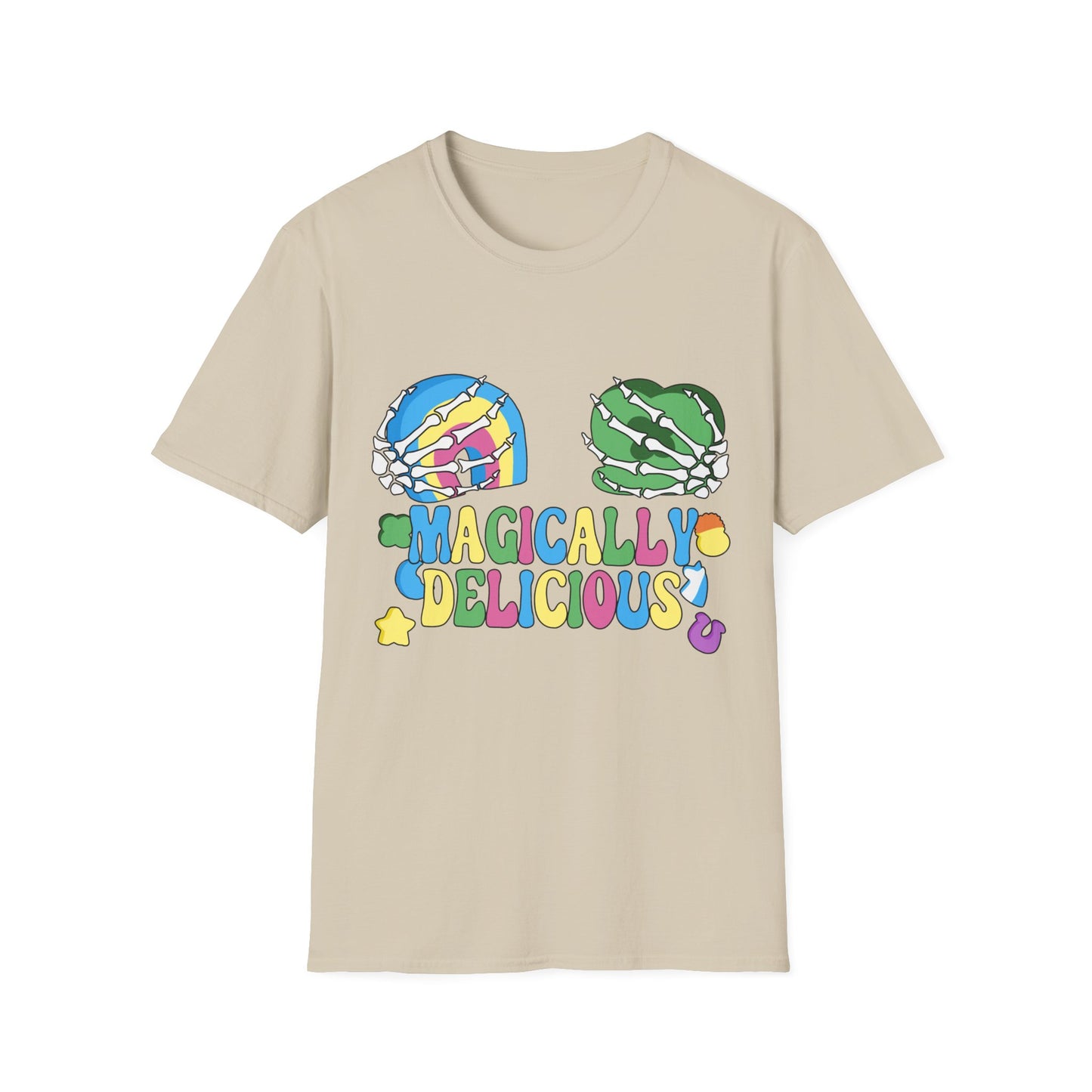 Magically delicious t-shirt | Delish Tee | Lucky Charms | Funny Skeleton | St. Patrick's Day | Patty's | Paddy's | Luck | Silly | Marshmellows | Rainbow | Shamrock | Horseshoe