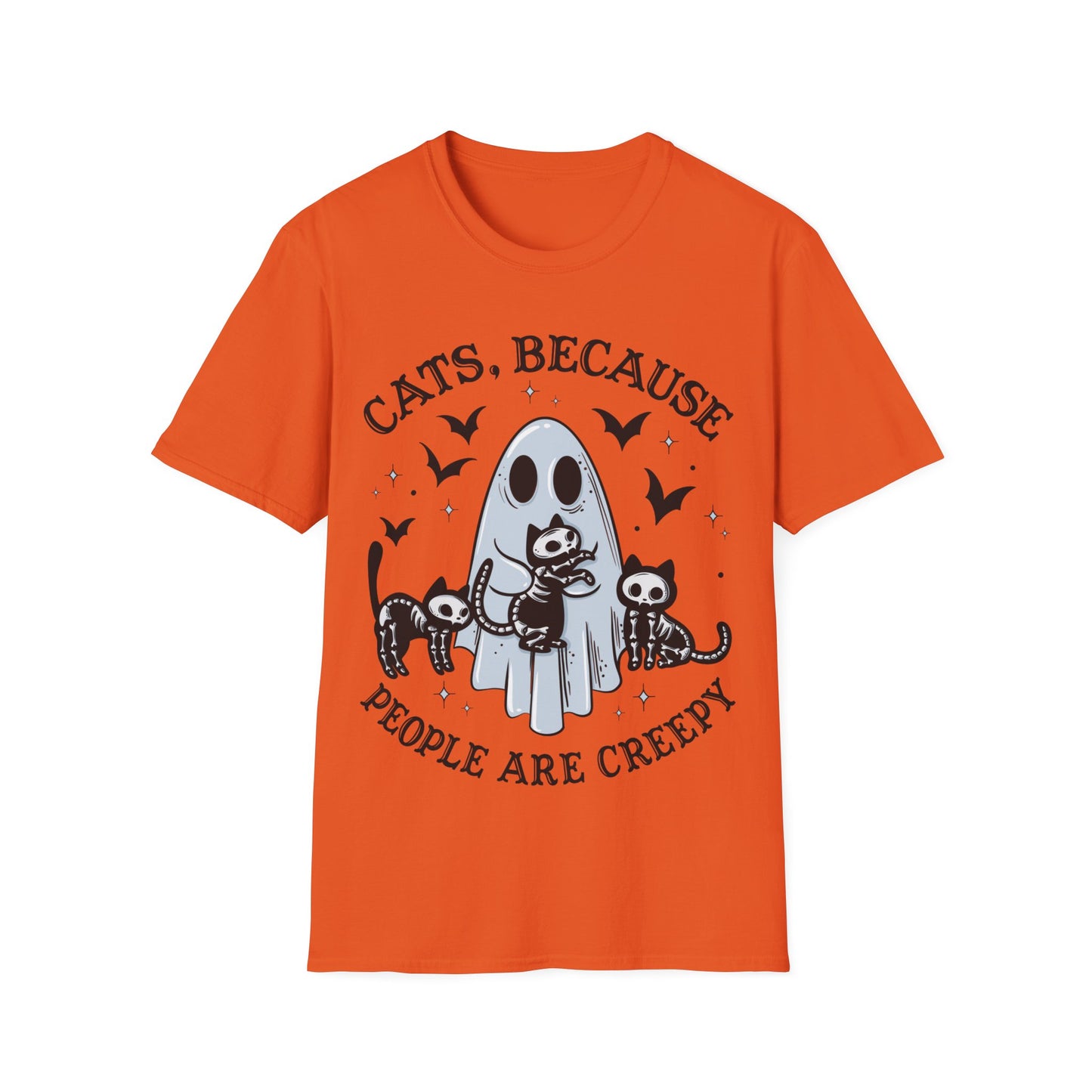 Cats, because people are creepy Halloween t-shirt, cat lovers, cat lover shirt, summerween, ghost lover, funny ghost tee, cat shirt, Halloween summer