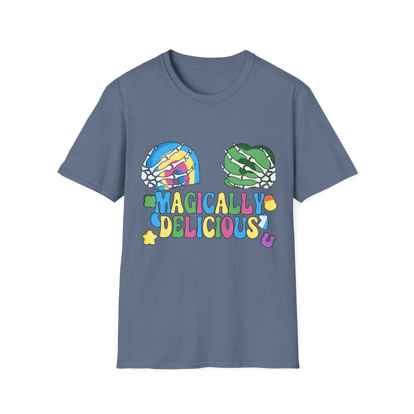 Magically delicious t-shirt | Delish Tee | Lucky Charms | Funny Skeleton | St. Patrick's Day | Patty's | Paddy's | Luck | Silly | Marshmellows | Rainbow | Shamrock | Horseshoe