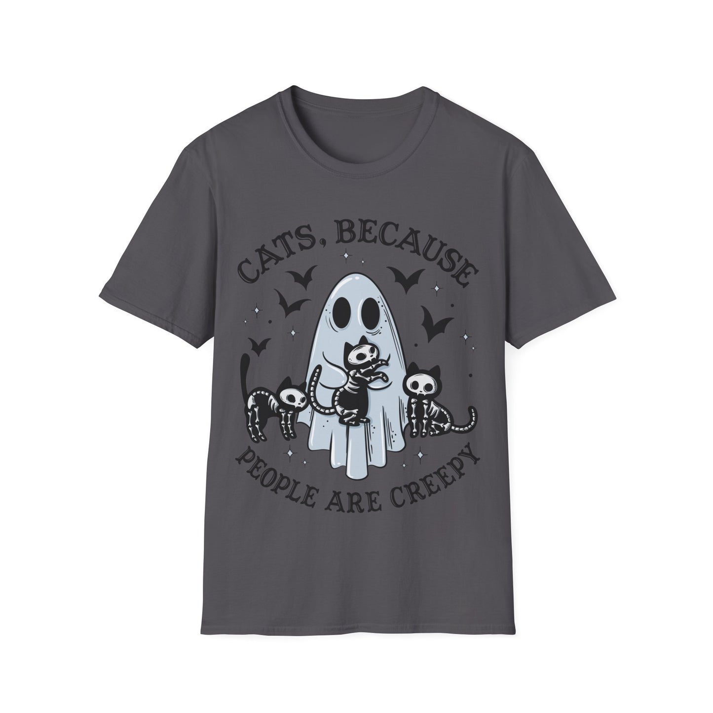 Cats, because people are creepy Halloween t-shirt, cat lovers, cat lover shirt, summerween, ghost lover, funny ghost tee, cat shirt, Halloween summer