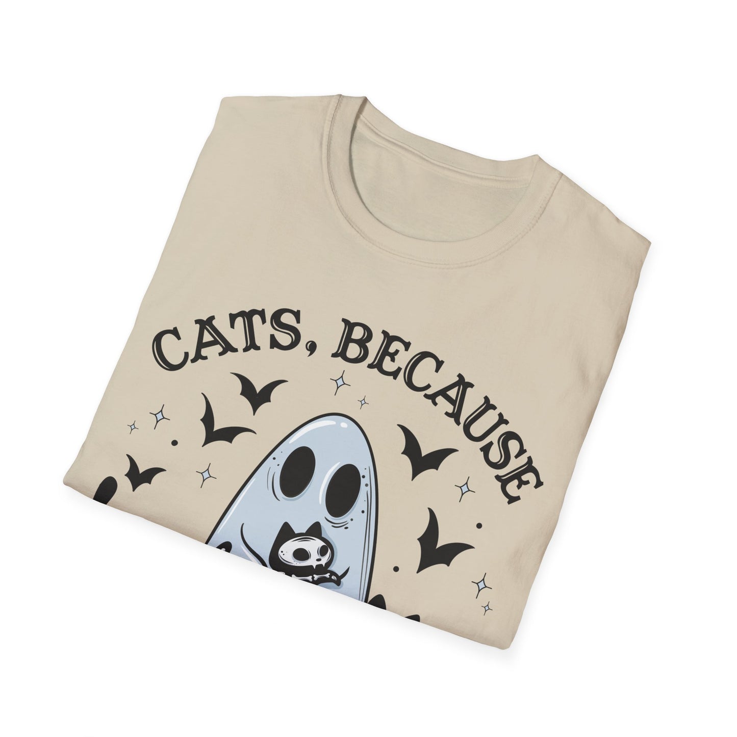 Cats, because people are creepy Halloween t-shirt, cat lovers, cat lover shirt, summerween, ghost lover, funny ghost tee, cat shirt, Halloween summer