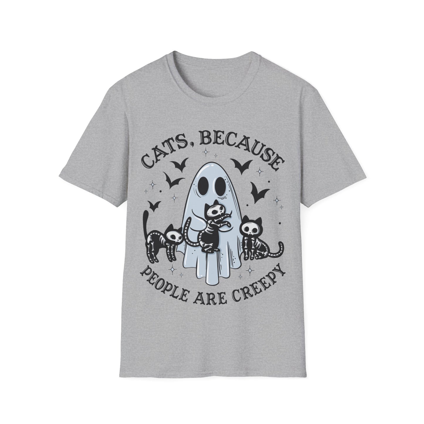 Cats, because people are creepy Halloween t-shirt, cat lovers, cat lover shirt, summerween, ghost lover, funny ghost tee, cat shirt, Halloween summer