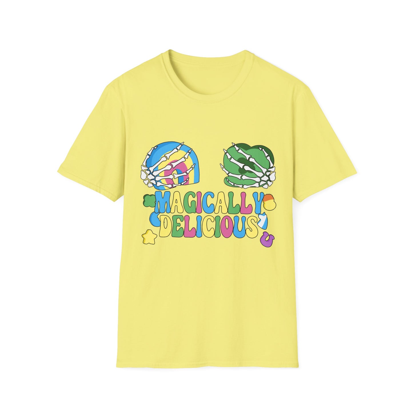 Magically delicious t-shirt | Delish Tee | Lucky Charms | Funny Skeleton | St. Patrick's Day | Patty's | Paddy's | Luck | Silly | Marshmellows | Rainbow | Shamrock | Horseshoe