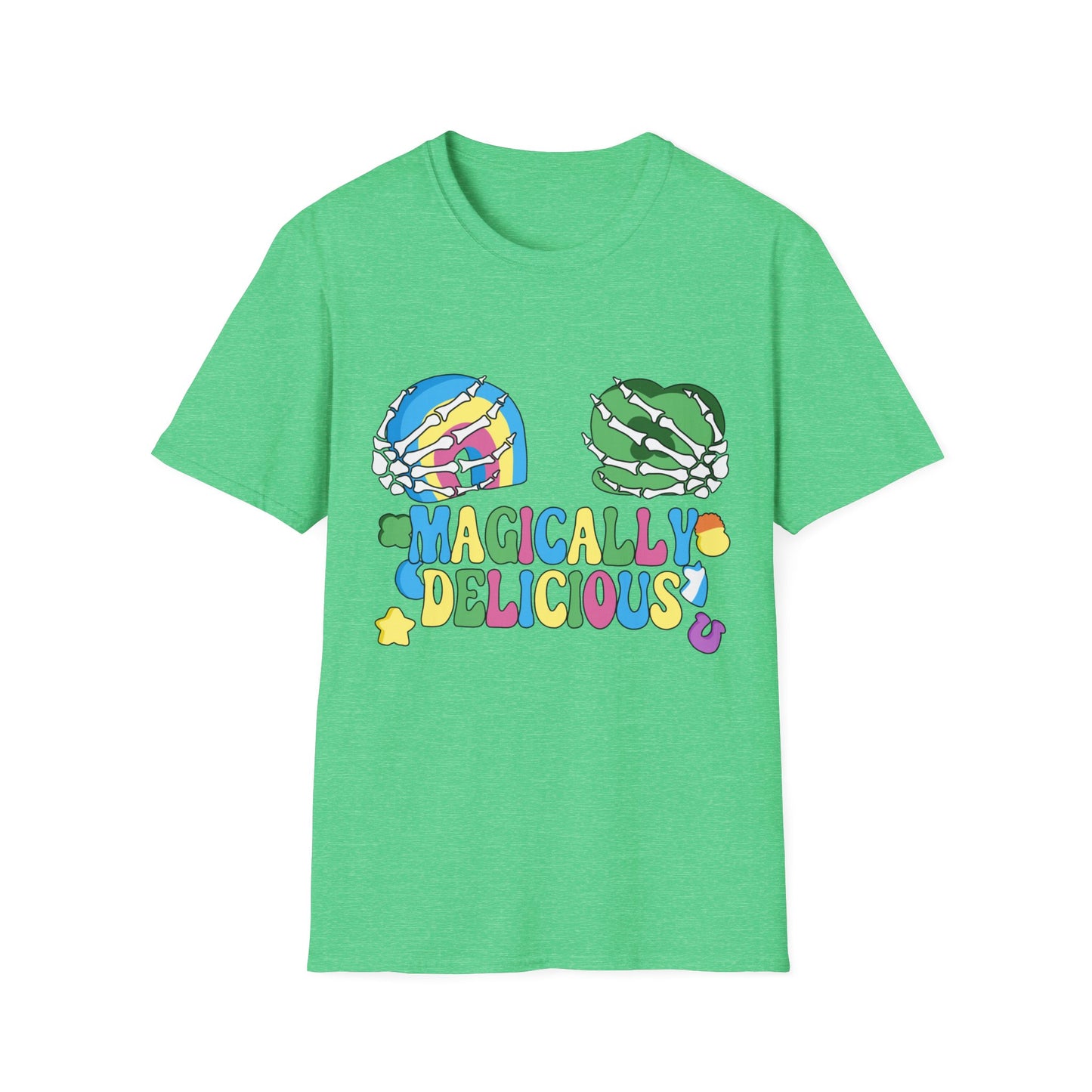 Magically delicious t-shirt | Delish Tee | Lucky Charms | Funny Skeleton | St. Patrick's Day | Patty's | Paddy's | Luck | Silly | Marshmellows | Rainbow | Shamrock | Horseshoe