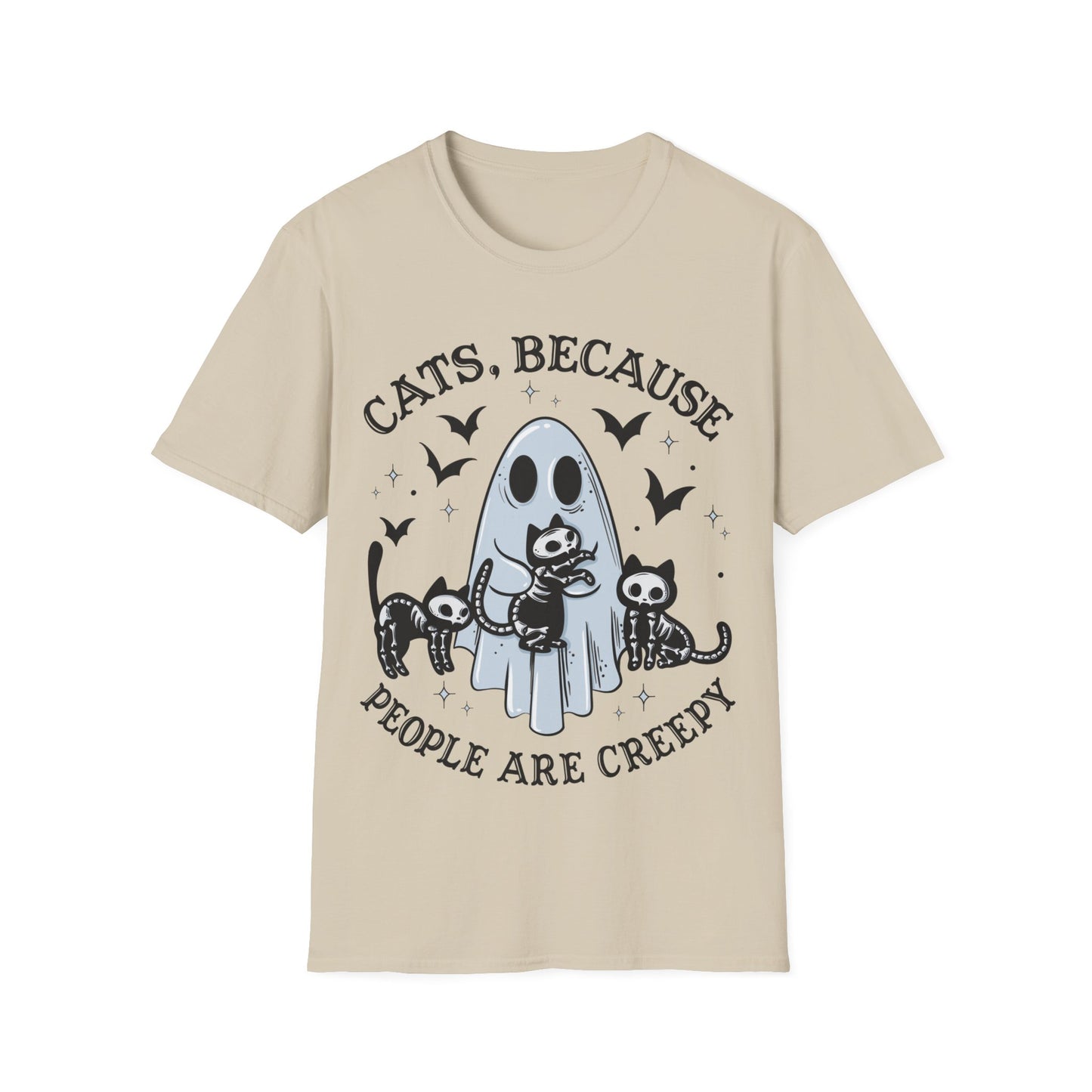 Cats, because people are creepy Halloween t-shirt, cat lovers, cat lover shirt, summerween, ghost lover, funny ghost tee, cat shirt, Halloween summer