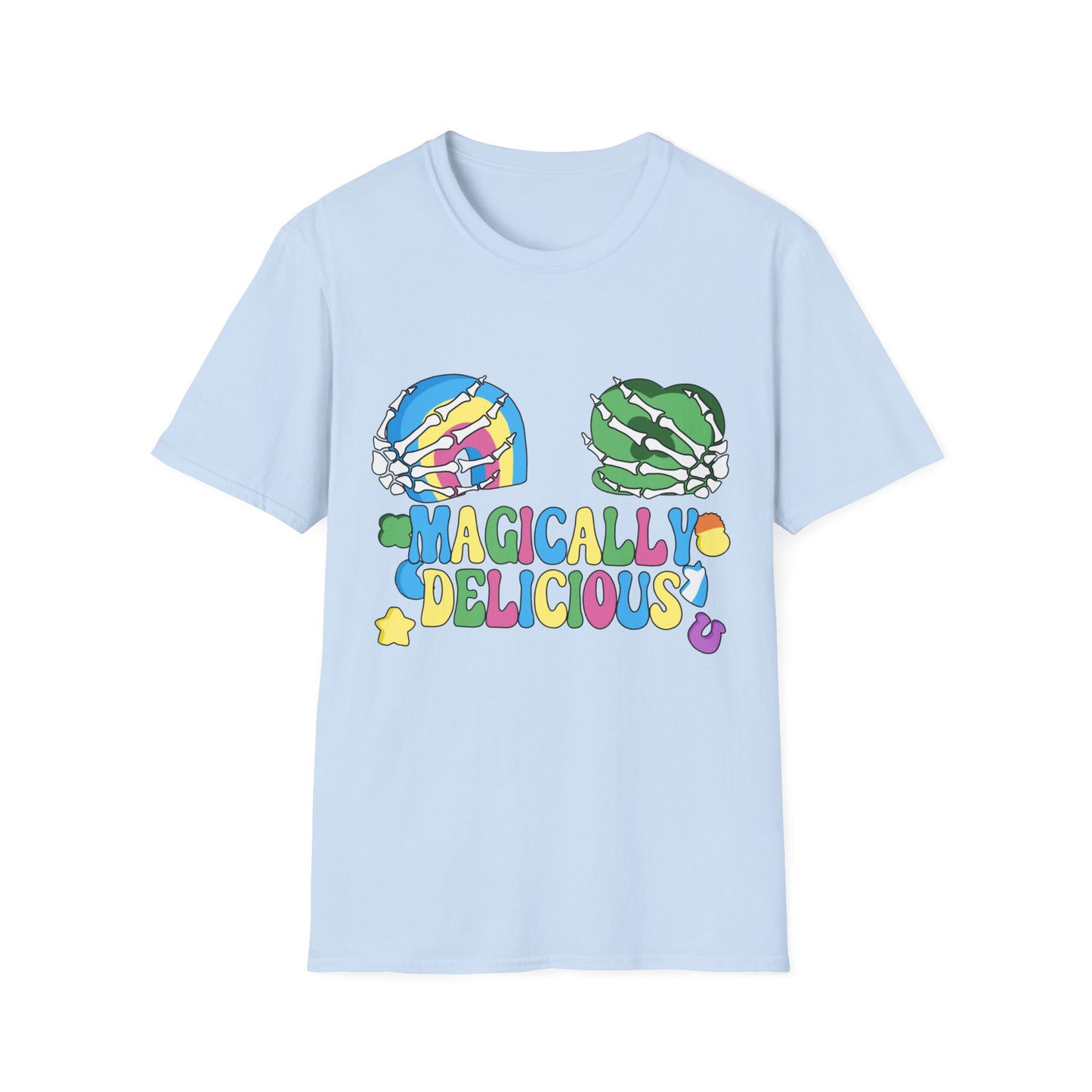 Magically delicious t-shirt | Delish Tee | Lucky Charms | Funny Skeleton | St. Patrick's Day | Patty's | Paddy's | Luck | Silly | Marshmellows | Rainbow | Shamrock | Horseshoe
