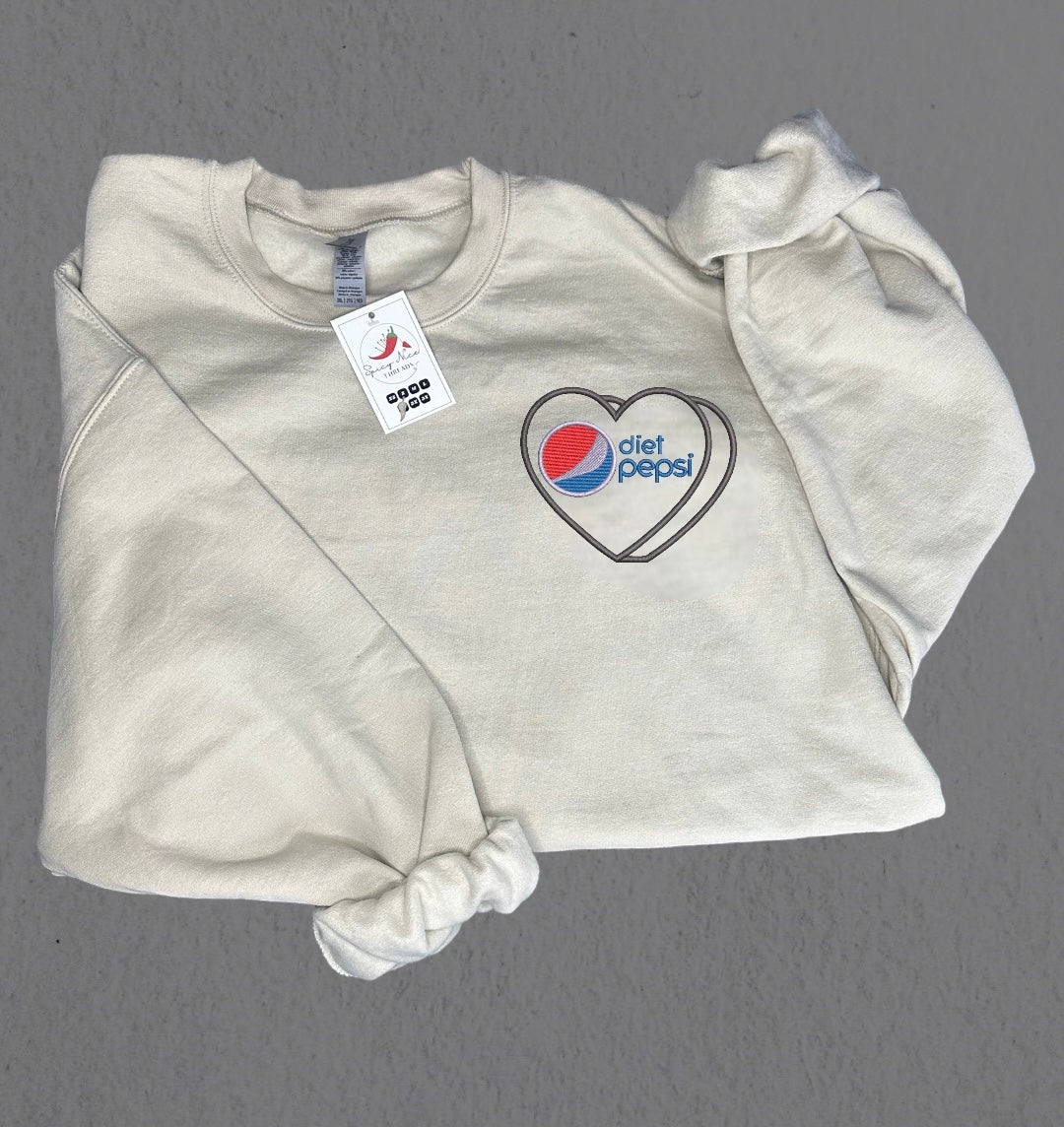 Diet Pepsi embroidered Crewneck | Pepsi sweatshirt | Gifts for her | Mother's day present | Soda Lover | Pepsi cola lover gift |Trendy shirt