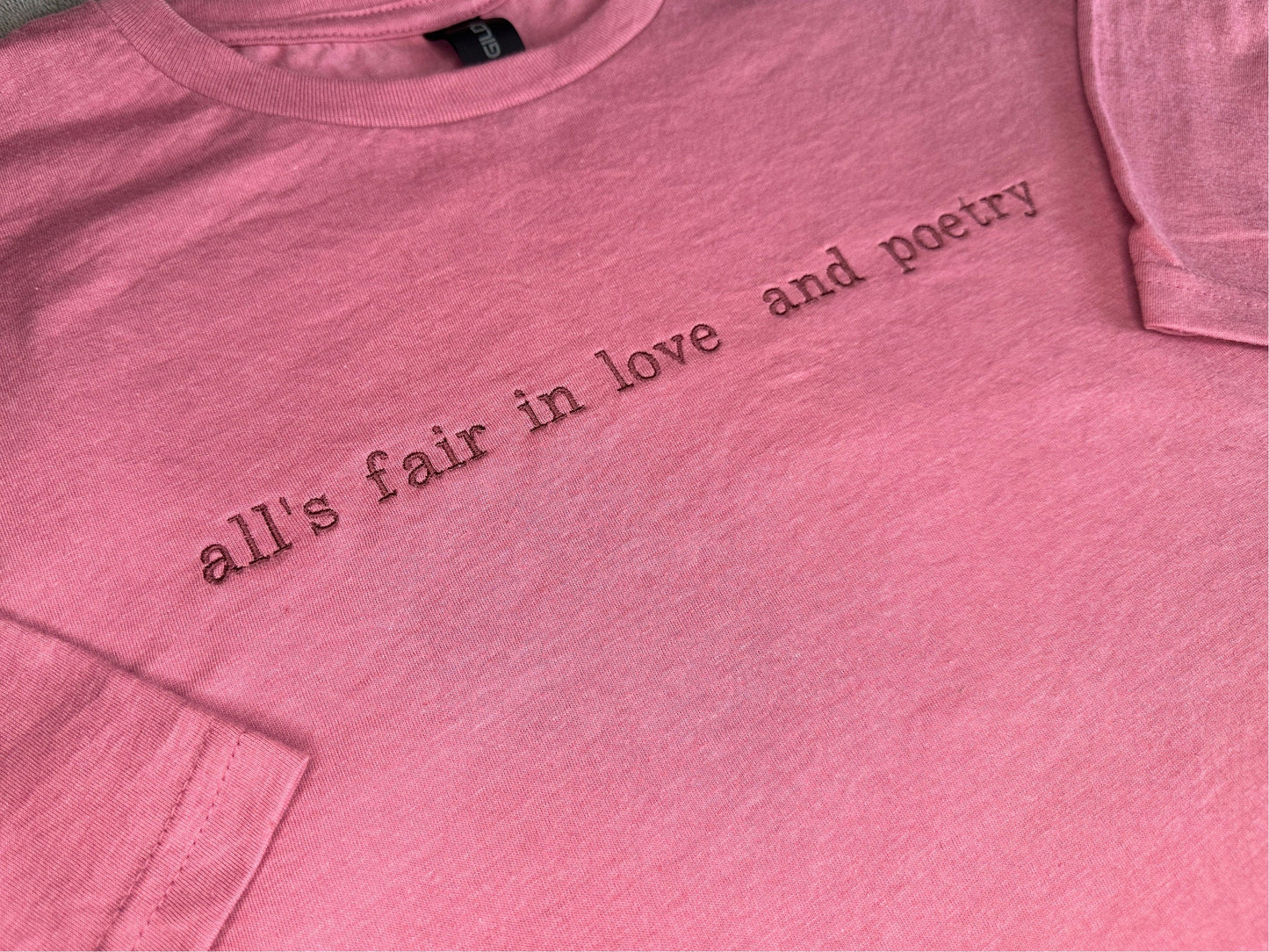 TTPD Poetry embroidered soft tee | Gift for Swiftie | Gift for Her him| All's fair in love | The Chairman | tortured poets | and poetry