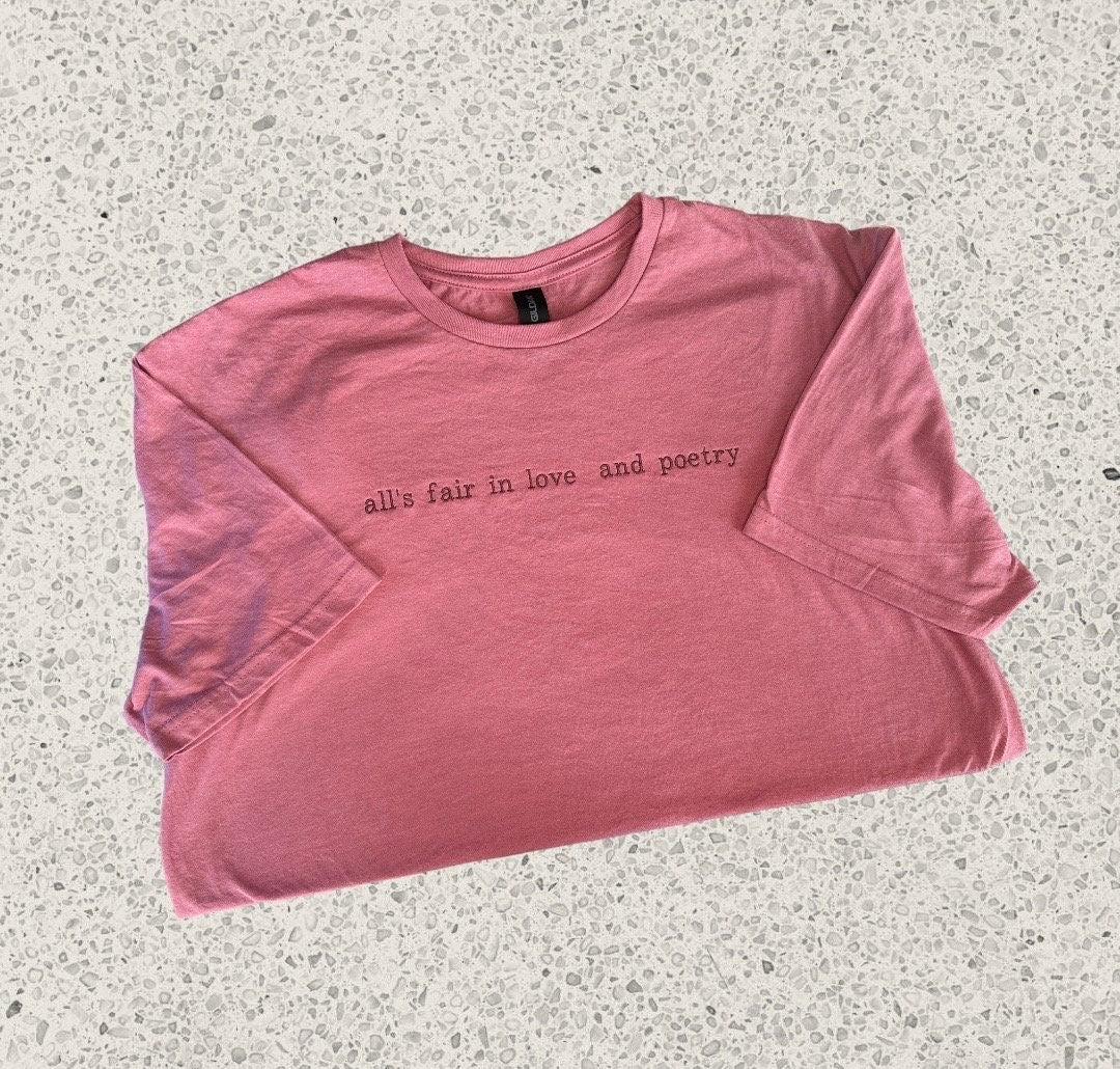 TTPD Poetry embroidered soft tee | Gift for Swiftie | Gift for Her him| All's fair in love | The Chairman | tortured poets | and poetry