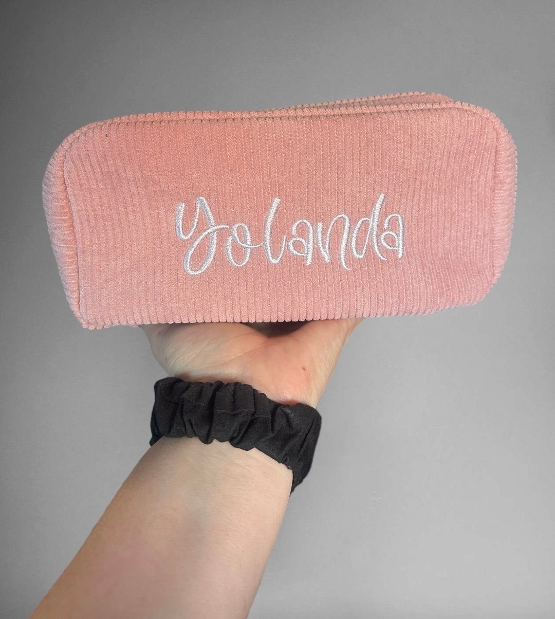 Custom Embroidered cosmetic bag, personalized corded makeup, Bridesmaid gift, proposal box, Birthday gift for her, Mother's day gift