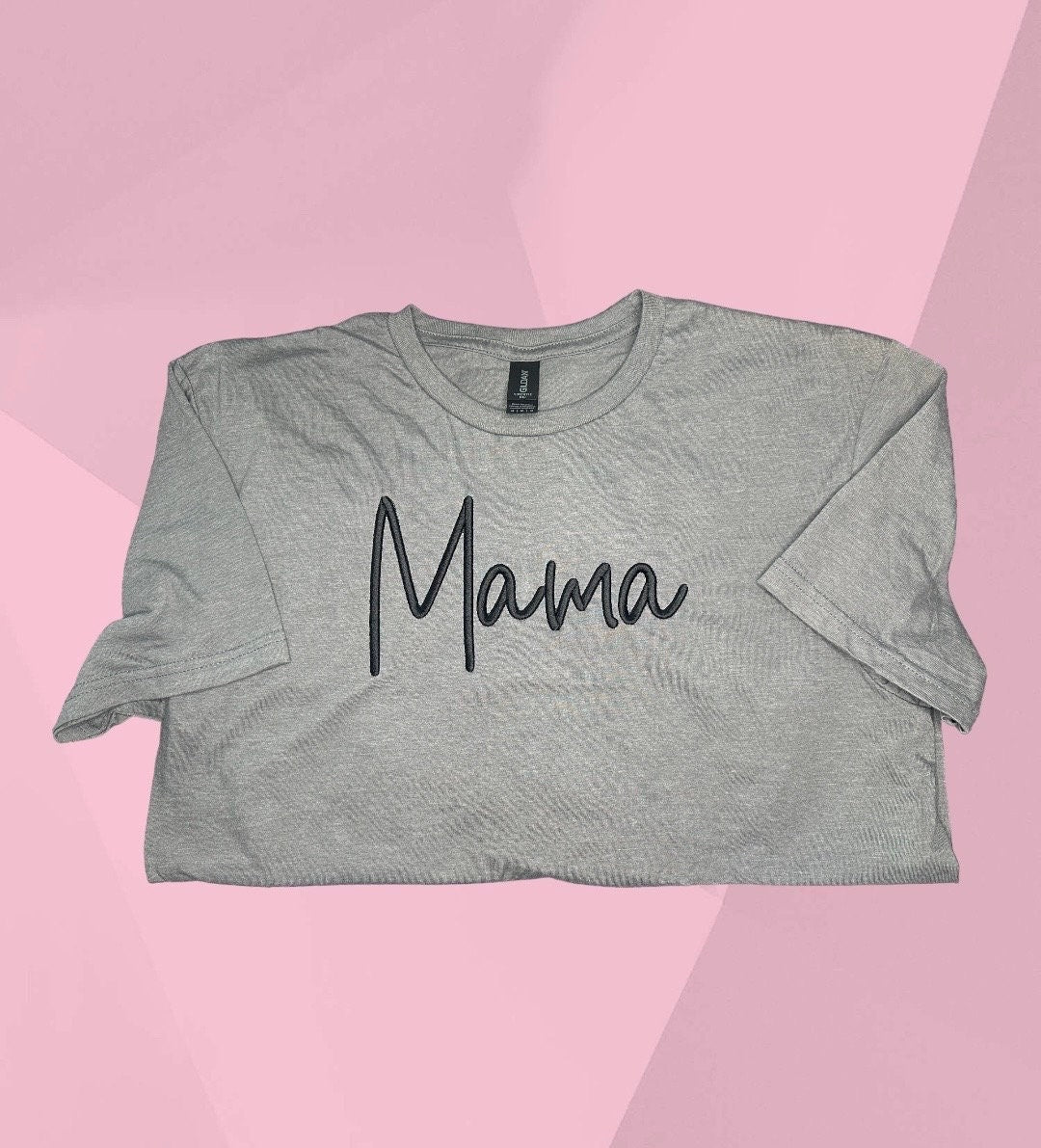 3D puff embroidered Mama Shirt | Mom life t-shirt soft | Mother Tee |monochrome |mamma | gift for her mom | Mother’s Day | Puffy embroidery
