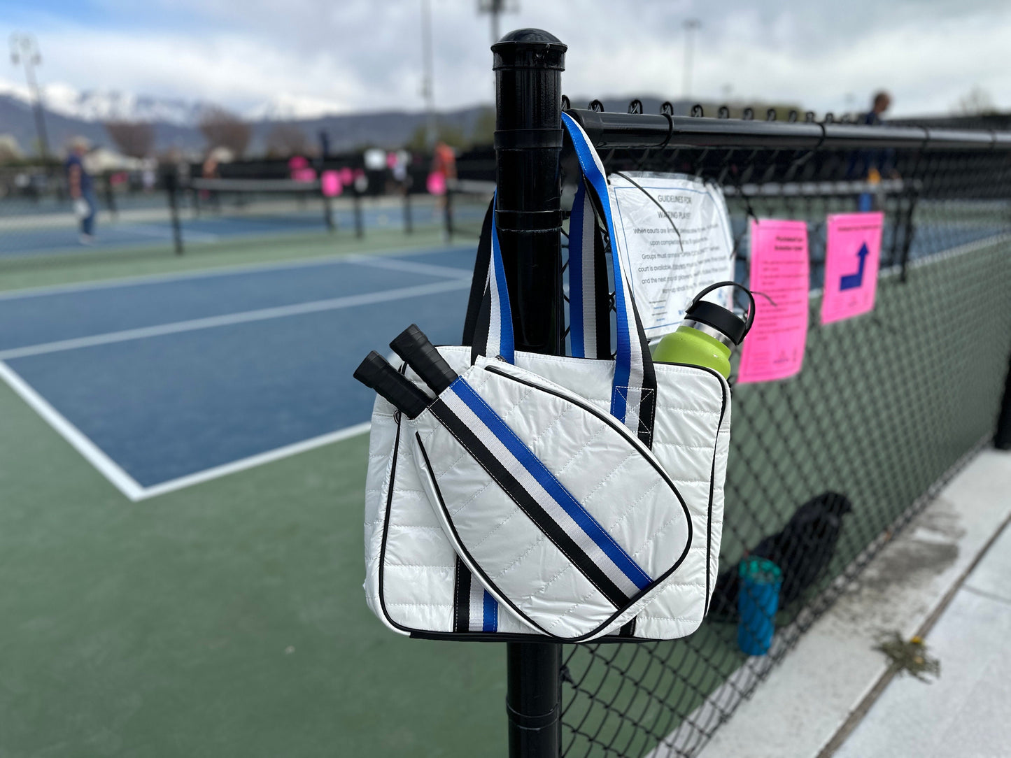 Custom embroidered puffy pickleball bag | monogram | embroidery initials | personalized paddle bag | gift for him her | pickleball gift
