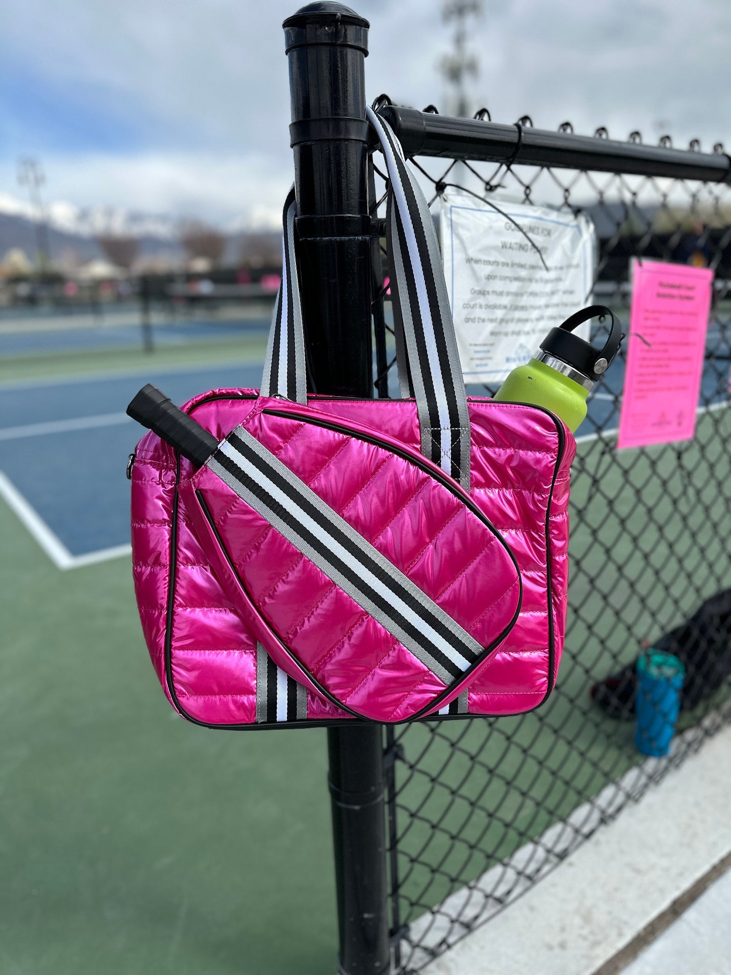Custom embroidered puffy pickleball bag | monogram | embroidery initials | personalized paddle bag | gift for him her | pickleball gift