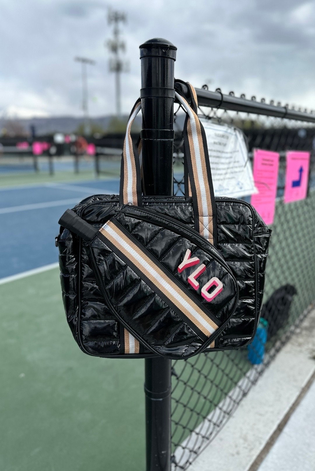 Custom embroidered puffy pickleball bag | monogram | embroidery initials | personalized paddle bag | gift for him her | pickleball gift