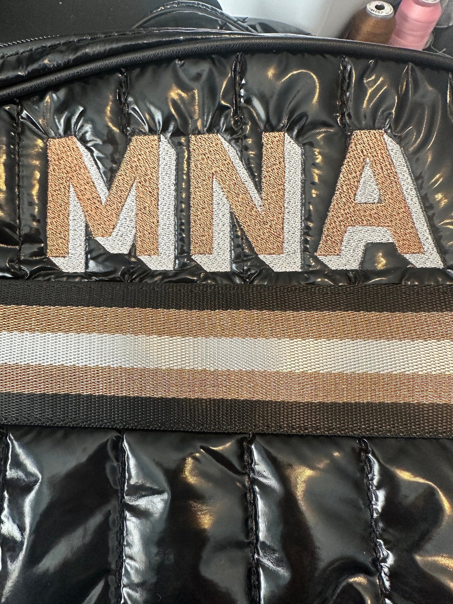 Custom embroidered puffy pickleball bag | monogram | embroidery initials | personalized paddle bag | gift for him her | pickleball gift