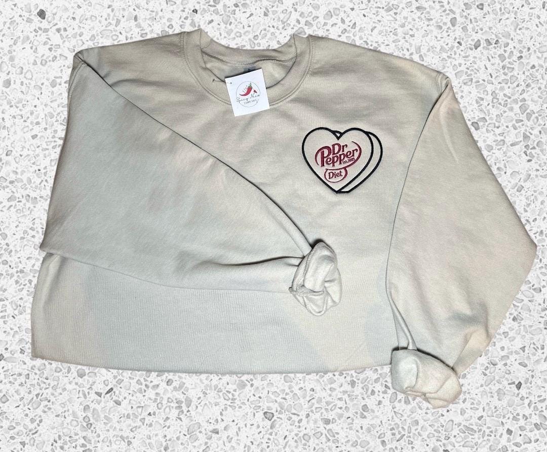 Diet Dr. Pepper embroidered Crewneck | Gifts for her | DDP Addict | Obsession | Mom life | birthday gift present | 23 flavors | Valentines