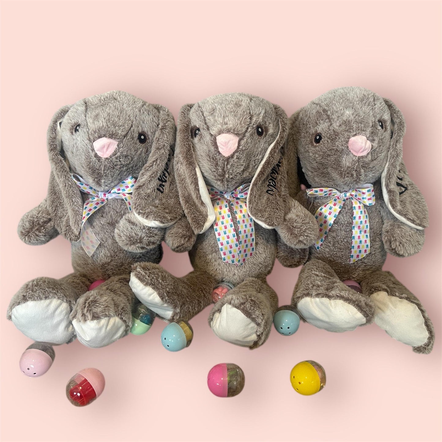 Embroidered 26’ Easter bunny plush| Easter stuffed animal personalized | Easter 2025 | Kids embroidered bunny | Hoppy Easter