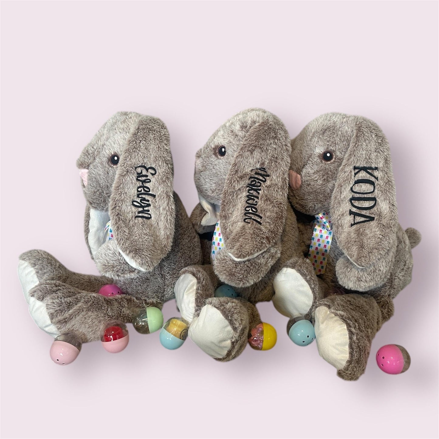 Embroidered 26’ Easter bunny plush| Easter stuffed animal personalized | Easter 2025 | Kids embroidered bunny | Hoppy Easter