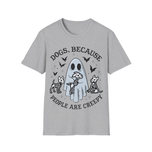 Dogs because people are creepy Halloween t-shirt, ghost and dogs shirt, dog halloween shirt, funny summerween tee