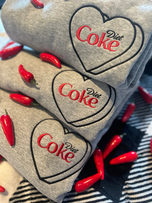 Diet Coke embroidered Crewneck | DC | Gifts for her | love | Diet Coke Addict | DPlover | Coke |soda | mom gift…