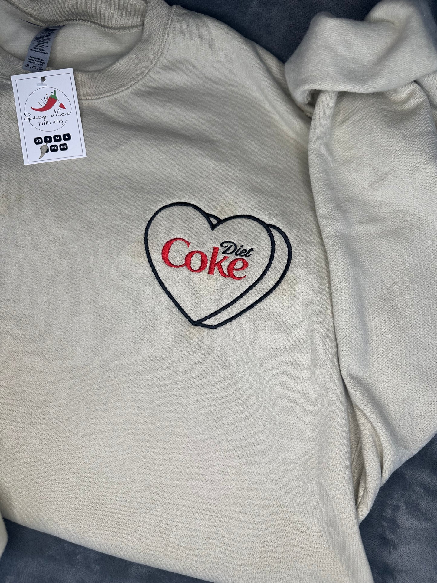 Diet Coke embroidered Crewneck | DC | Gifts for her | love | Diet Coke Addict | DPlover | Coke |soda | mom gift…